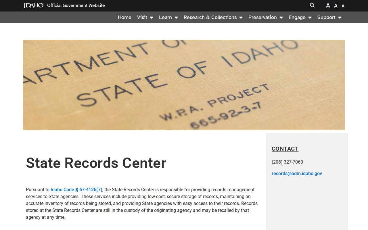 Camas County historical booking-record archive research using the Idaho State Archives records center